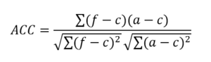 Anomaly Correlation Coefficient Formula