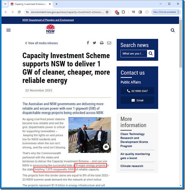 2023-11-22-NSW-CapacityInvestmentScheme-6projects-1075MW