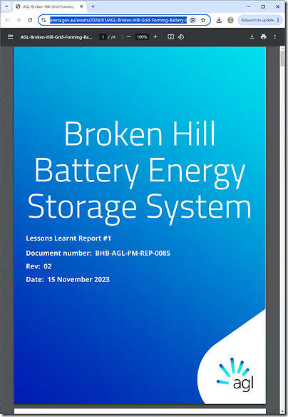 2023-11-15-ARENA-AGL-BrokenHillBESS-LessonsLearntReport01