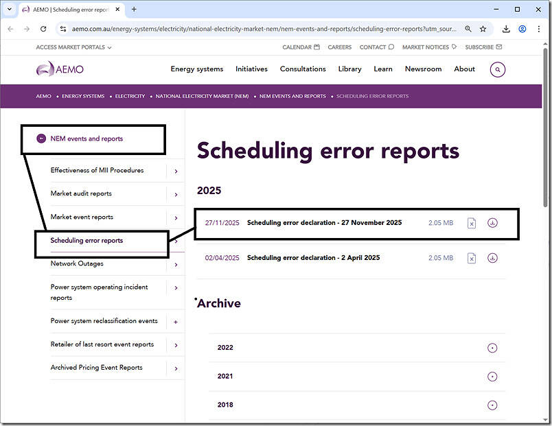 2025-11-27-AEMO-SchedulingError-Declaration